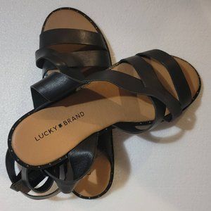 Lucky Brand Black Strappy Sandal Size 9.5 NWOT